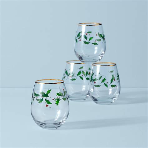 lenox wine glasses stemless|lenox holiday stemless wine glasses.